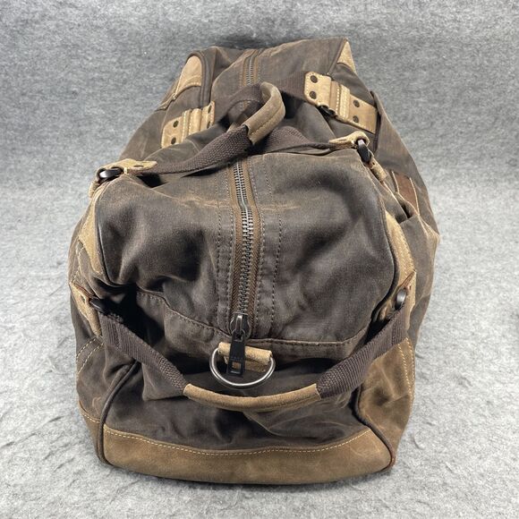 Marc New York Andrew Marc Suede/Canvas Duffle Bag Weekender Travel Bag NO STRAP - Picture 3 of 9